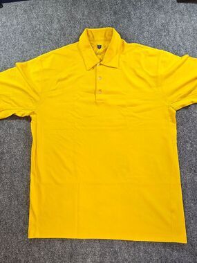 Nike Golf Polo Dri Fit Mens L Bright Yellow Athletic Performance Shirt